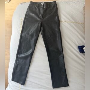 Wilfred Aritzia Black Vegan Leather Trousers